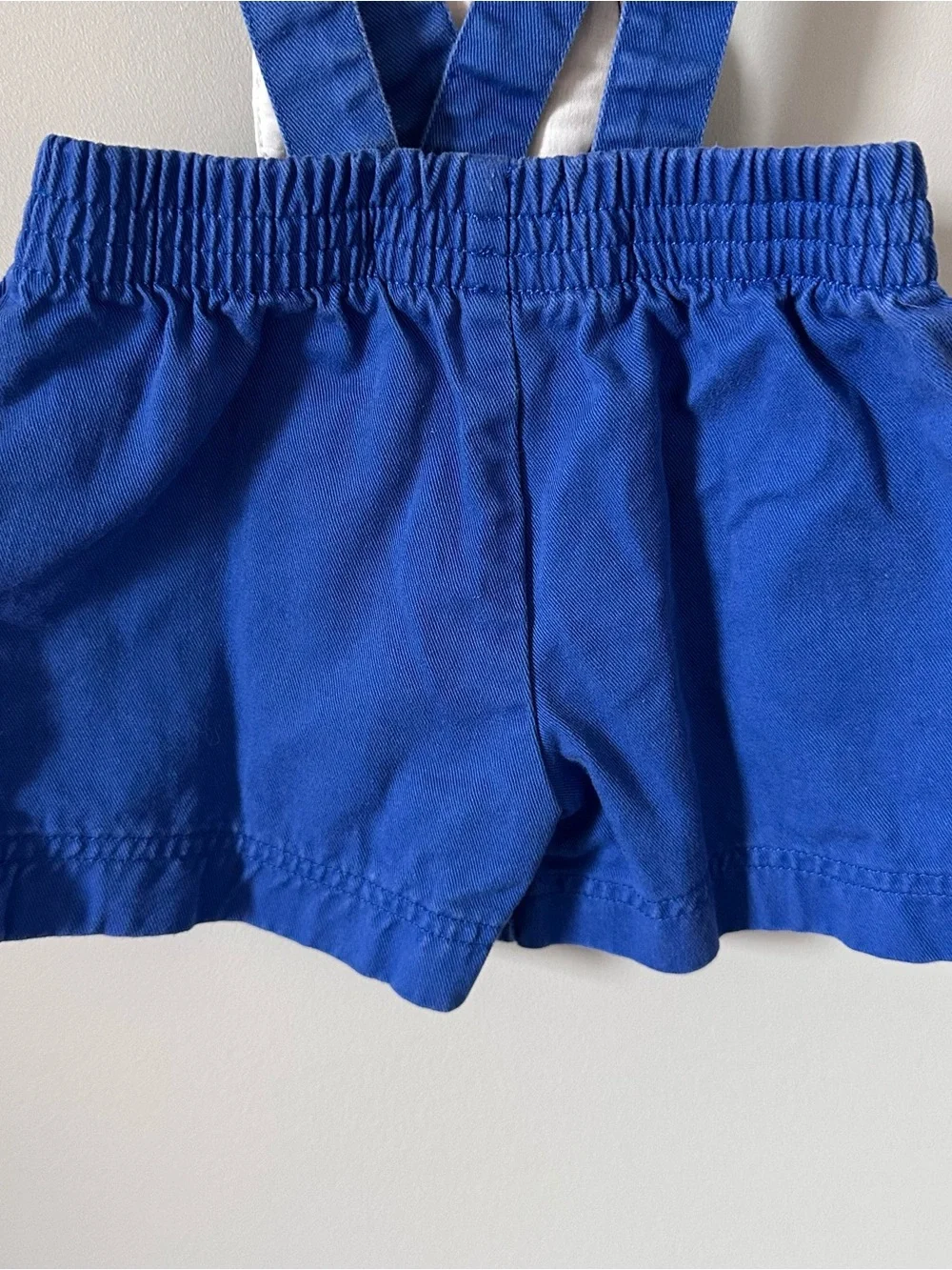 Vintage Disney Baby Mickey & Co Overalls Shortals 6/9 Months Blue Cotton 90s - Picture 8 of 14